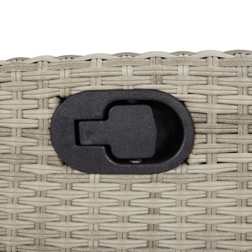 Накланяща се градинска пейка с възглавници светлосив полиратан