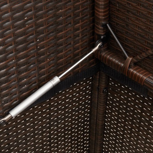 Градинска пейка с възглавници, кафява, полиратан