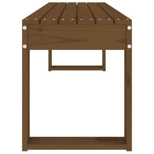 Градинска пейка, меденокафява, 110x38x45 см, борово дърво масив