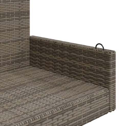 Пейка люлка, сива, 119x56x48 см, полиратан