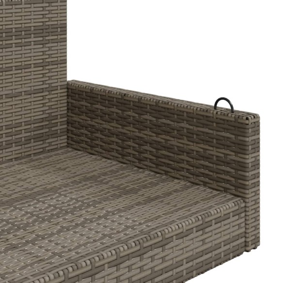 Пейка люлка, сива, 119x56x48 см, полиратан