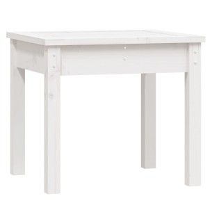 Градинска пейка, бяла, 50x44x45 см, борово дърво масив 2