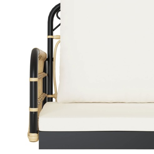 Пейка-люлка с възглавници, 105x58x38 см, полиратан и стомана