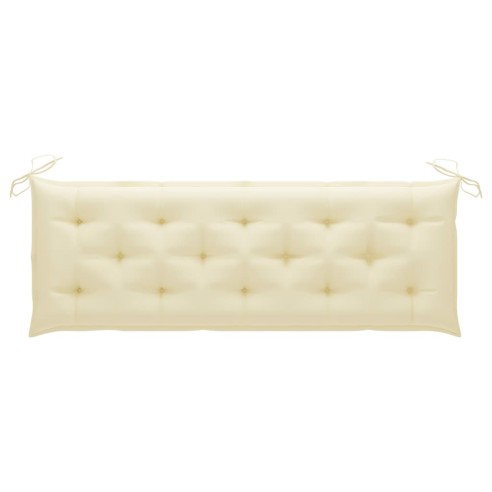 Стифираща градинска пейка с възглавница, 159 см, тик масив