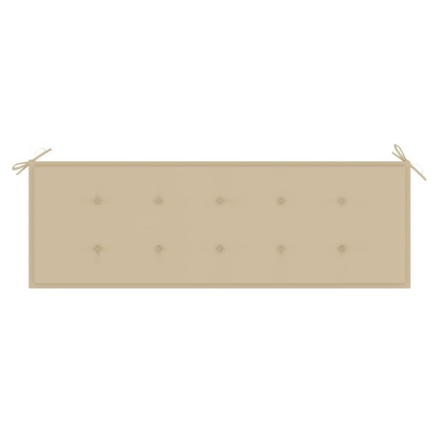 Стифираща градинска пейка с възглавница, 159 см, тик масив