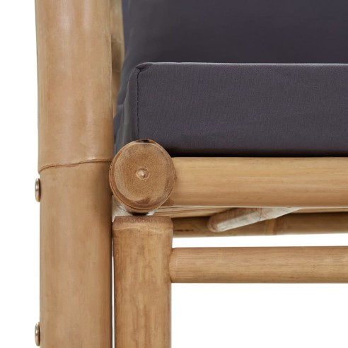 Градинска пейка с възглавници, 115 см, бамбук