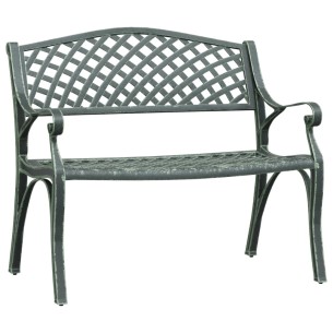 Градинска пейка, 102 см, лят алуминий, зелена 2