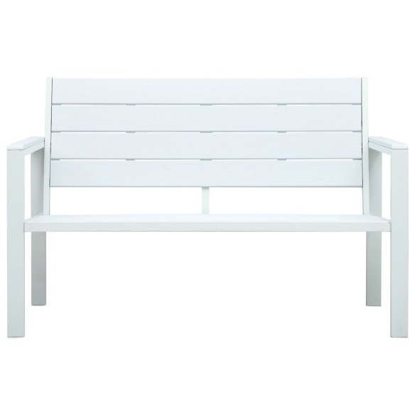 Градинска пейка, 120 cм, HDPE, бяла, имитация на дърво