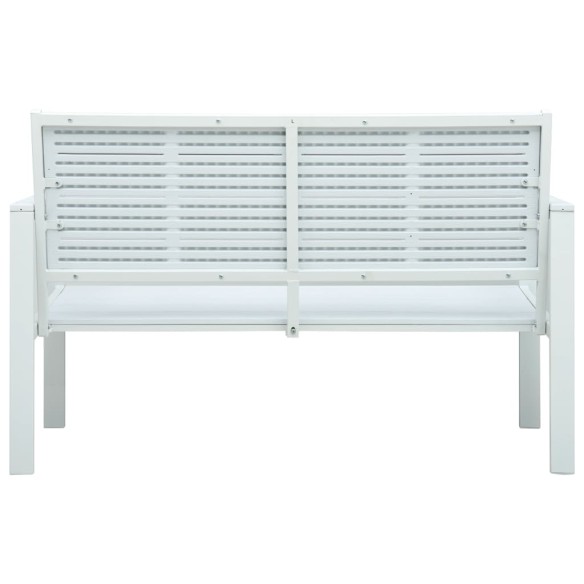 Градинска пейка, 120 cм, HDPE, бяла, имитация на дърво
