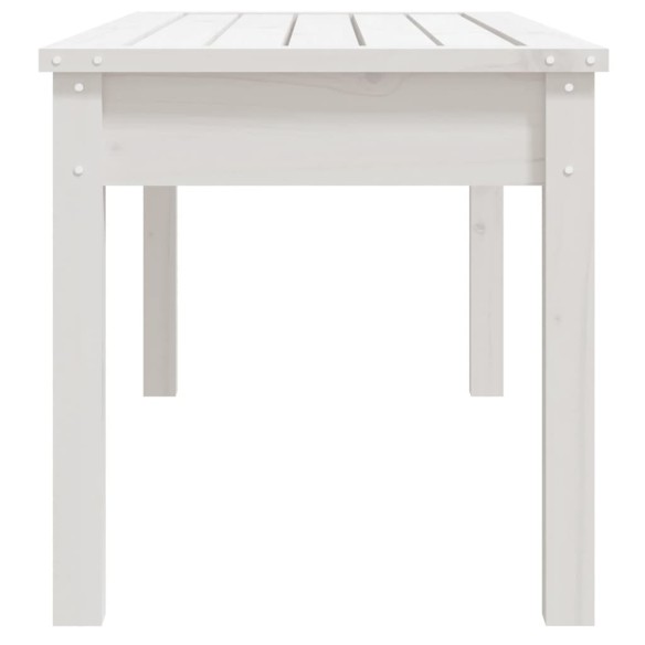 Градинска пейка, бяла, 109x44x45 см, борово дърво масив