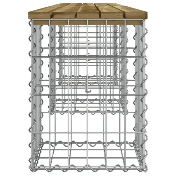 Градинска пейка габионен дизайн 203x31x42 см импрегниран бор