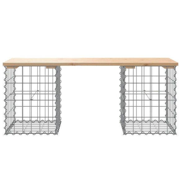 Градинска пейка габионен дизайн 103x31x42 см борово дърво масив