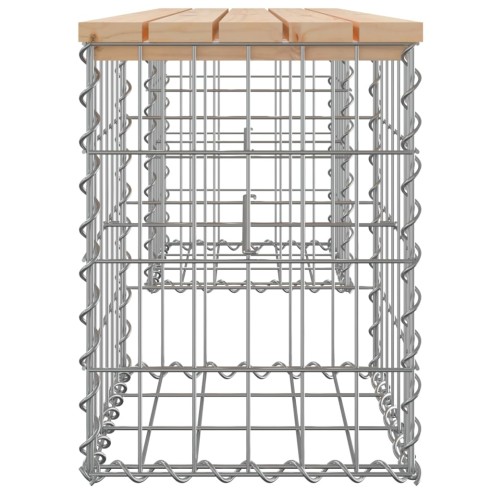 Градинска пейка габионен дизайн 103x31x42 см борово дърво масив