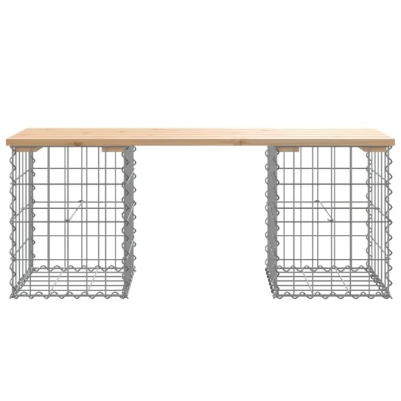 Градинска пейка габионен дизайн 103x31x42 см борово дърво масив