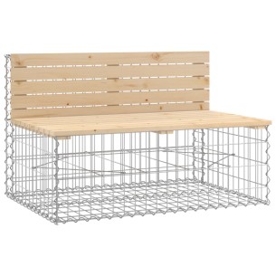 Градинска пейка габионен дизайн 103x70x65 см борово дърво масив 2