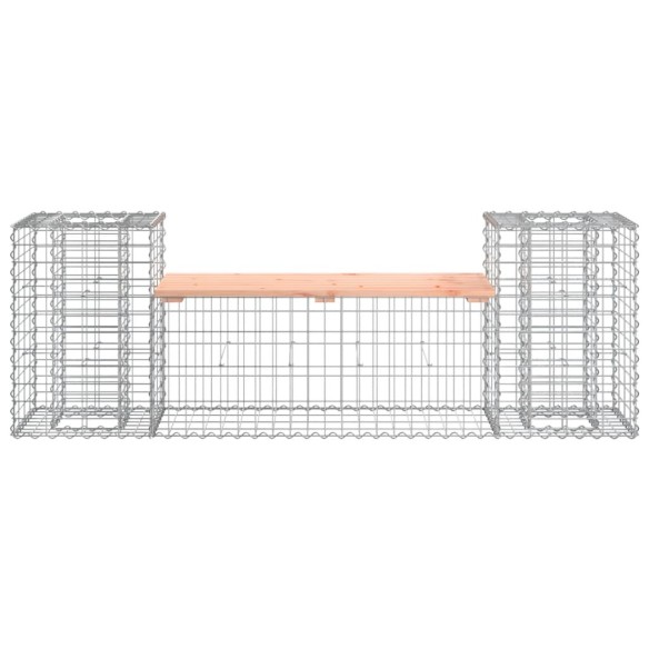 Градинска пейка габион 183x41x60,5 см дугласко дърво масив