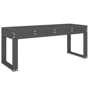 Градинска пейка сива 110x38x45 см борово дърво масив 2