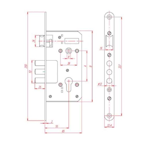 Секретна брава 2001 шип никел 90мм CODKEY