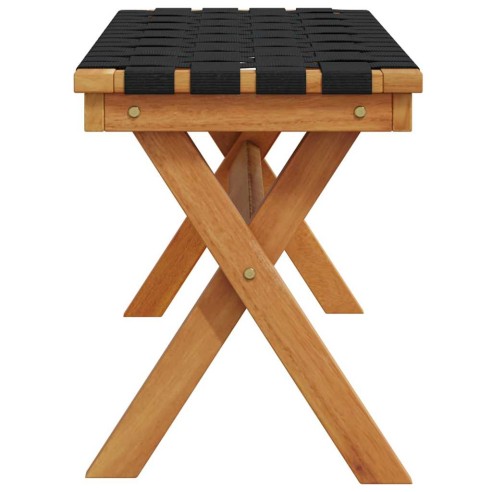 Градинска пейка, черна, акация масив и плат