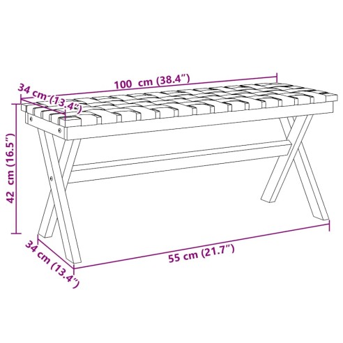 Градинска пейка, черна, акация масив и плат