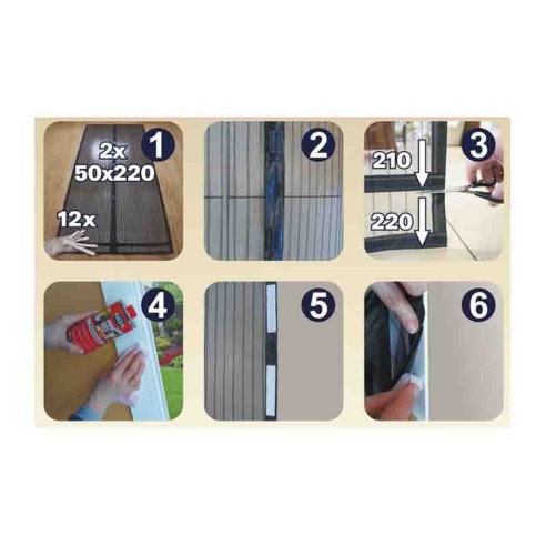 Магнитна мрежа срещу насекоми за врати 1x2.2м черна Magus - 2