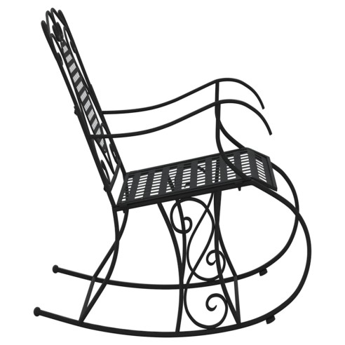 Люлееща се пейка, 84 см, черна, стомана