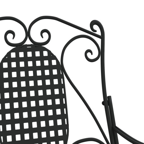 Люлееща се пейка, 84 см, черна, стомана