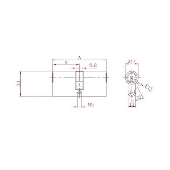 Секретен патрон CD 30/35 никел DIN SONICO