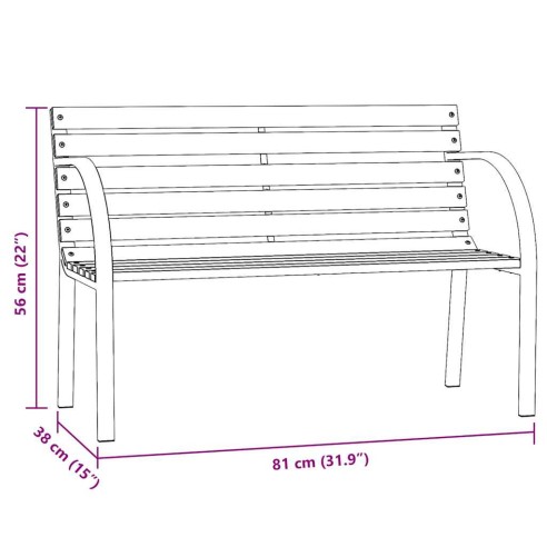 Детска градинска пейка, 81 см, китайски чам, сива