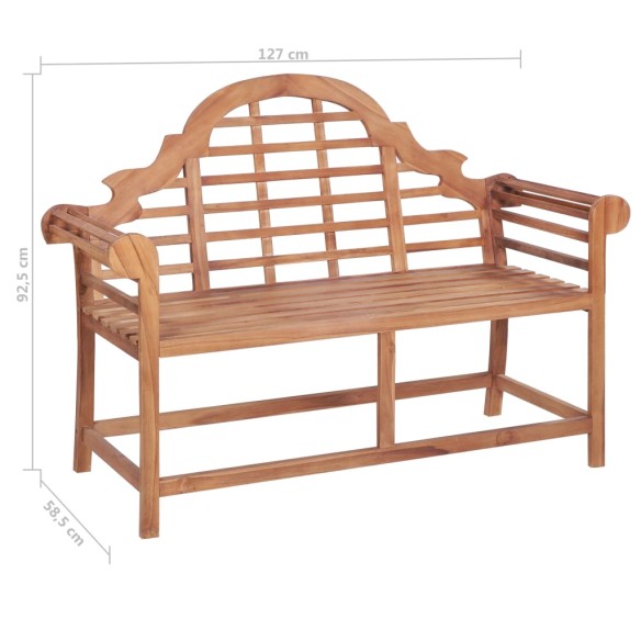 Градинска пейка, 127x58,5x92,5 см, тиково дърво масив