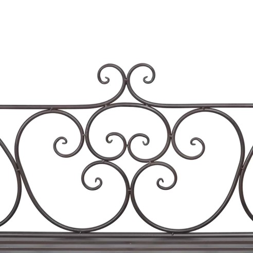 Градинска пейка, 132 см, стомана, антично кафяво