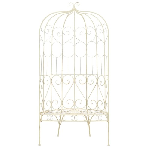 Градинска пейка, 95 см, желязо, антично бяло