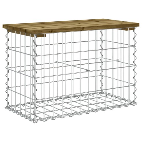 Градинска пейка габионен дизайн 63x31,5x42 см импрегниран бор