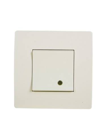 Единичен светещ ключ сх.1 цвят крем Basic ELMARK - 1