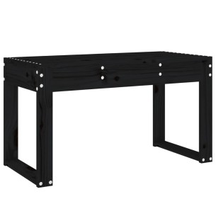 Градинска пейка, черна, 80x38x45 см, борово дърво масив 2