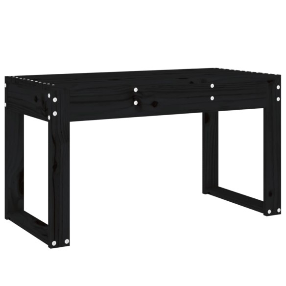 Градинска пейка, черна, 80x38x45 см, борово дърво масив