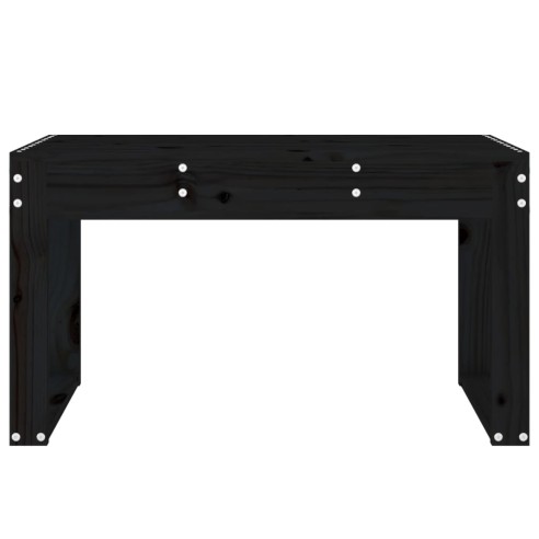Градинска пейка, черна, 80x38x45 см, борово дърво масив