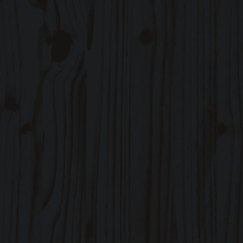 Градинска пейка, черна, 80x38x45 см, борово дърво масив