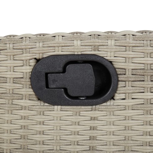 Накланяща се градинска пейка с възглавници светлосив полиратан