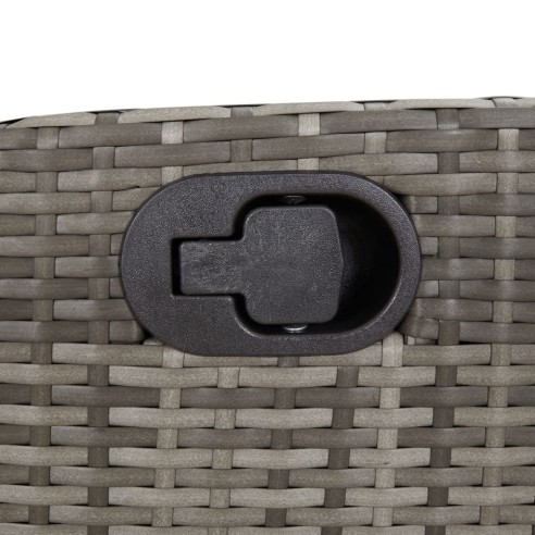 Накланяща се градинска пейка с възглавници сив полиратан