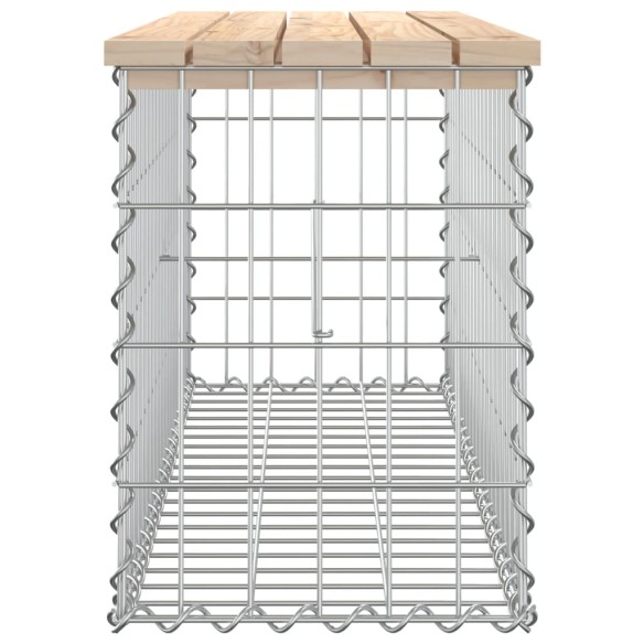 Градинска пейка дизайн габион 103x31,5x42 см борово дърво масив