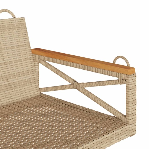 Пейка люлка, бежова, 109x62x40 см, полиратан
