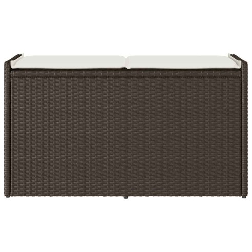 Външна пейка за съхранение с възглавница Кафява 100 cm
