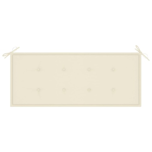 2-местна градинска пейка с възглавница, 120 cм, евкалипт масив