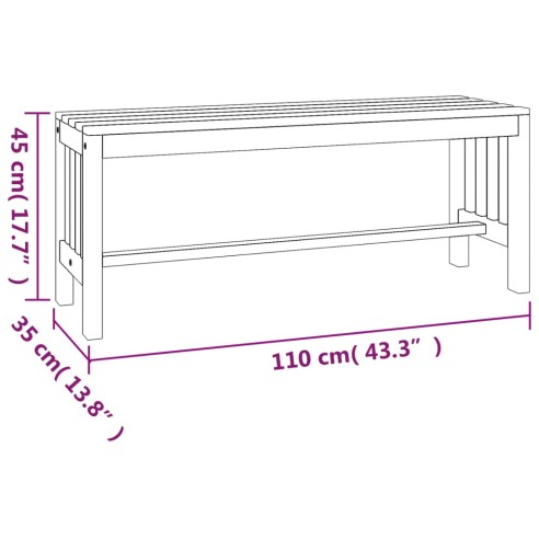 Градинска пейка, 110 см, масивно дърво евкалипт