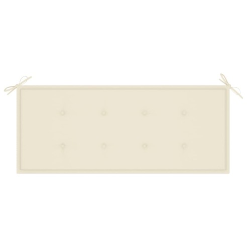 Стифираща градинска пейка с възглавница, 128,5 см, тик масив