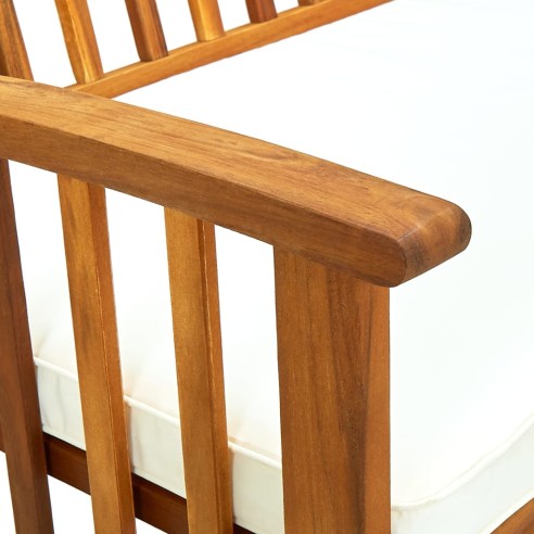 Градинска пейка с възглавница, 147 cм, акация масив