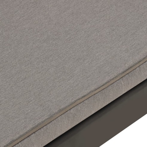 Градинска лаундж пейка с възглавници, пластмаса, сива