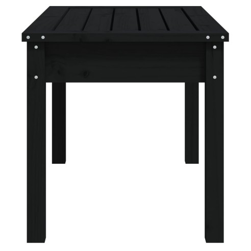 Градинска пейка, черна, 80x44x45 см, борово дърво масив