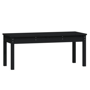 Градинска пейка, черна, 109x44x45 см, борово дърво масив 2